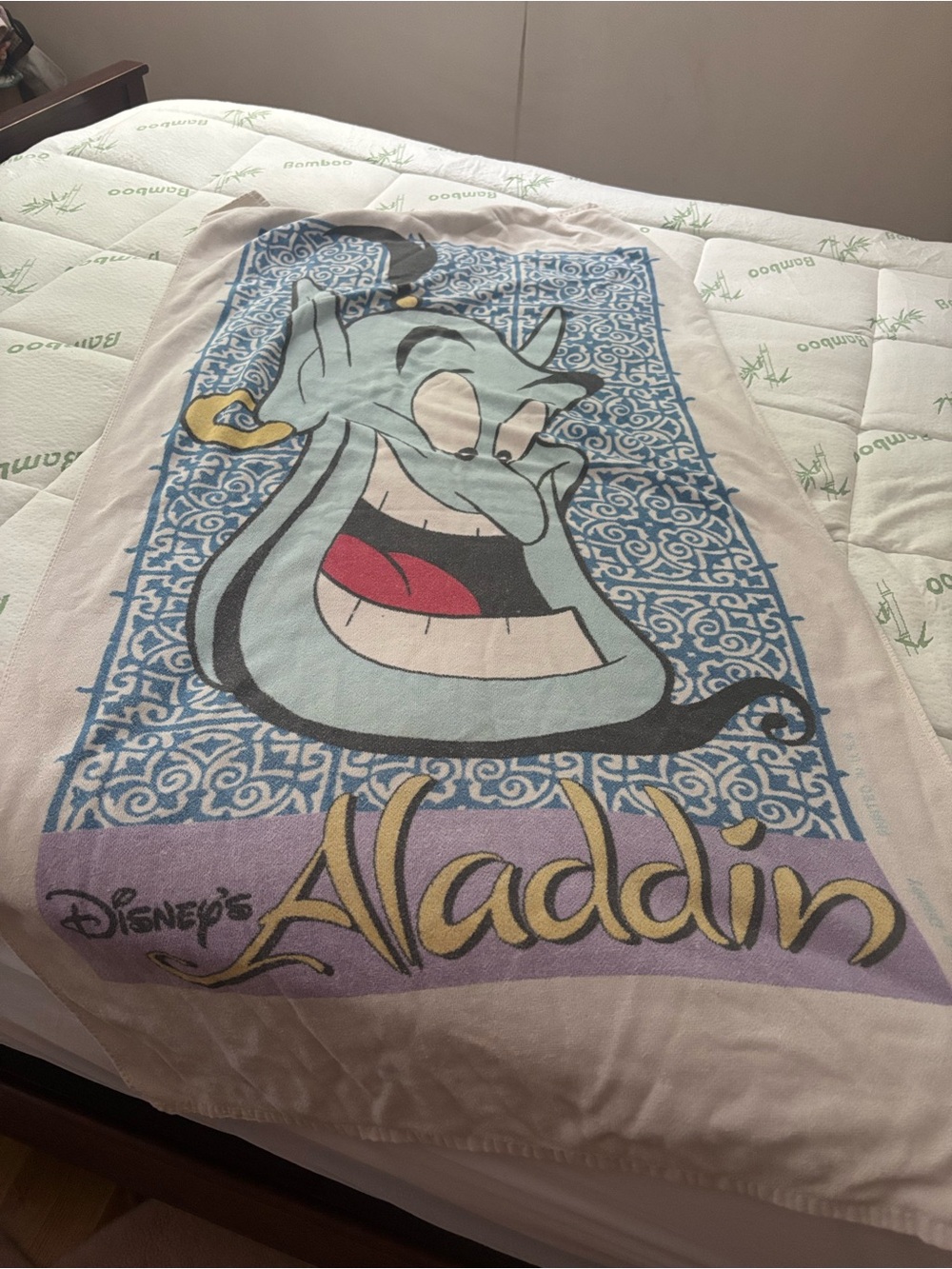 Disney Beach Towel with Light Blue, Purple & Gold Accents